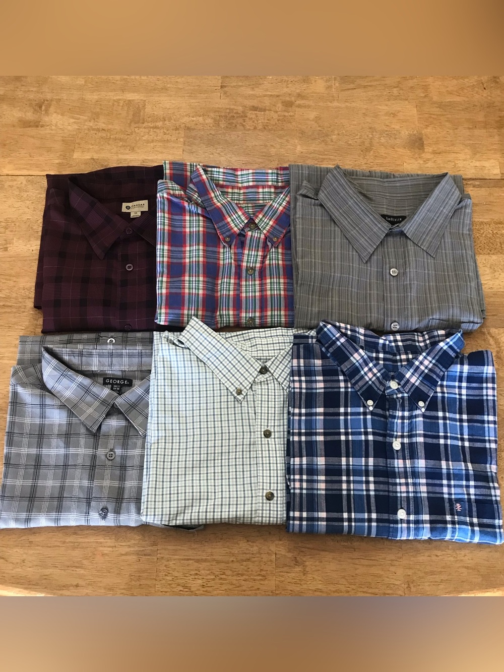 Men's Lot of 6 Short Sleeve Button Down Dress Shirt Size 3XL Izod HB